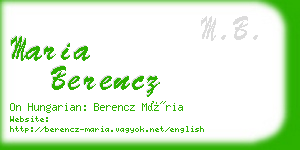 maria berencz business card